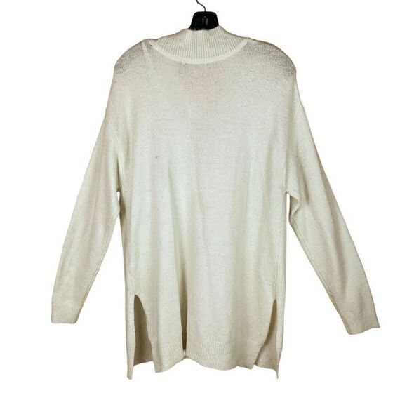 RDI Sweater Tunic V-Neck Cream Pearl Essence Side Slits Oversized Women Small - Picture 11 of 12